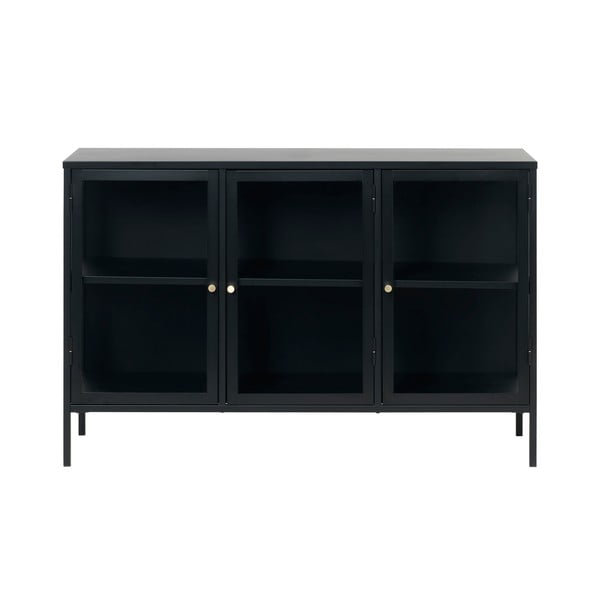 Vitrină neagră din metal 132x85 cm Carmel – Unique Furniture