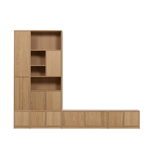 Set TV în culoare naturală cu aspect de lemn de stejar 304x243 cm Modulair – vtwonen