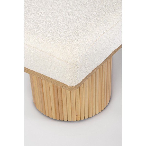 Bancă crem capitonată cu tapițerie din țesătură bouclé Floriana – Bizzotto-image-1