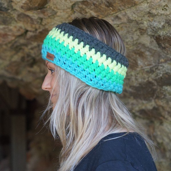 Bentiță lucrată manual DOKE Stripes Blue-image-2