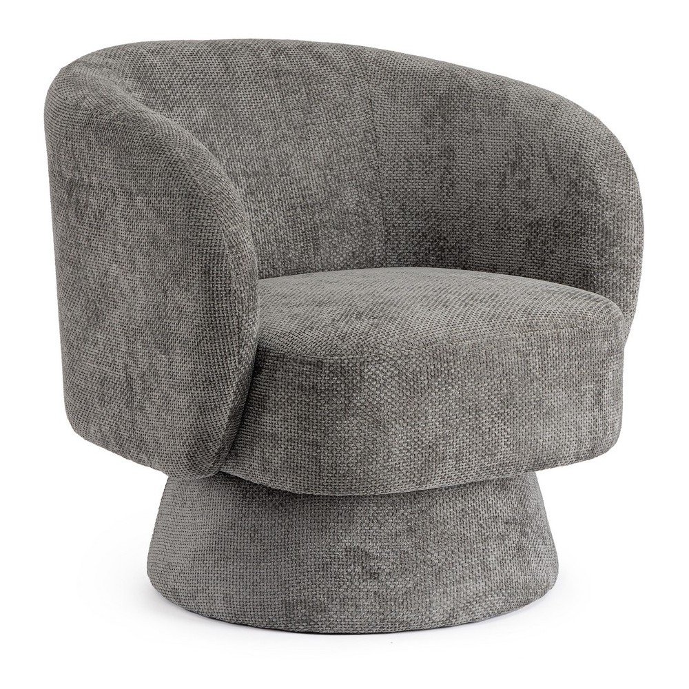 Fotoliu gri închis pivotant cu tapițerie din chenille Julienne – Bizzotto