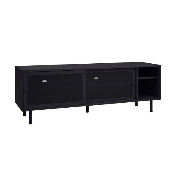 Comodă TV neagră din metal 160x55x45 cm Veep – Unique Furniture-image-4