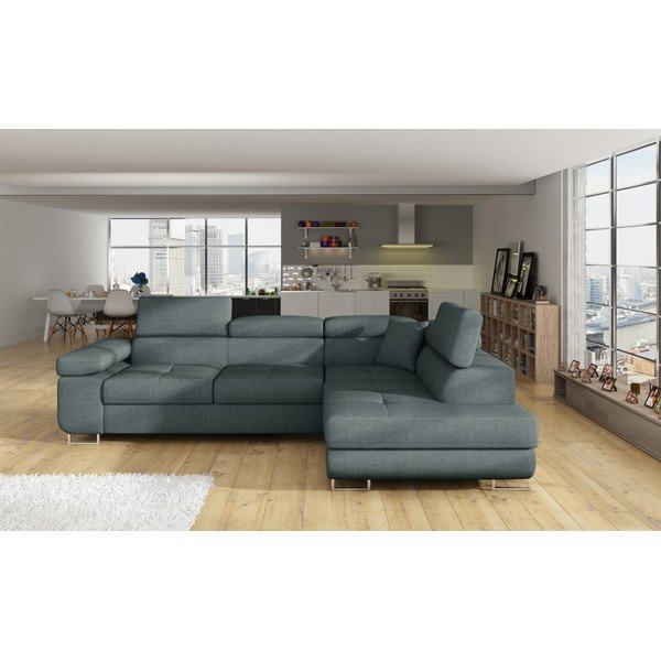 Colțar albastru extensibil/cu spațiu de depozitare (cu colț pe partea dreaptă/în formă de ”L”) Anton – ELTAP-image-1