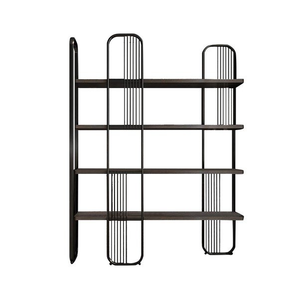 Etajeră neagră cu aspect de lemn de nuc 125x180 cm Sierra – Kalune Design