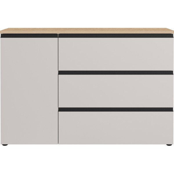 Comodă grej/în culoare naturală deschisă 135x91x41 cm Cormano – Germania-image-4