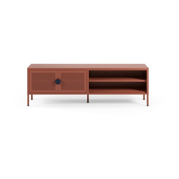 Comodă TV teracotă din metal 160x50x35 cm Sayla – Marckeric
