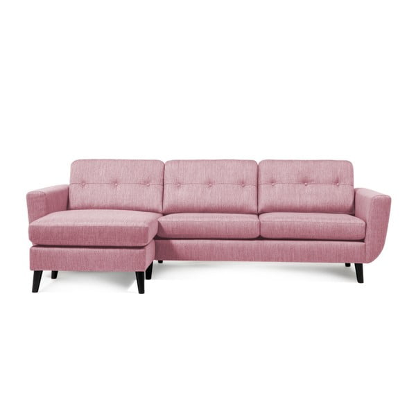 Canapea cu șezlong pe partea stângă Vivonita Harlem, roz deschis