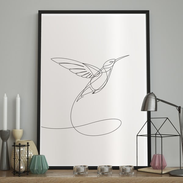 Poster cu ramă pentru perete SKETCHLINE/HUMMINGBIRD, 40 x 50 cm-image-1