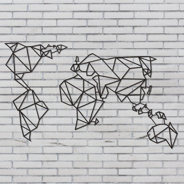 Decorațiune metalică de perete Homemania Decor World, 60 x 120 cm, negru-image-3