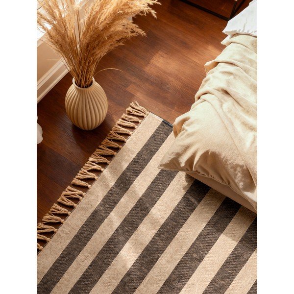 Covor negru/crem țesut manual din iută 160x230 cm Playa – Hanse Home-image-3