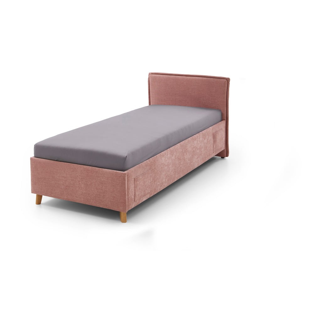 Pat pentru copii roz cu spațiu de depozitare 90x200 cm Fun – Meise Möbel