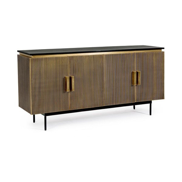 Comodă neagră/în culoare naturală 160x80x40 cm Virat – Bizzotto