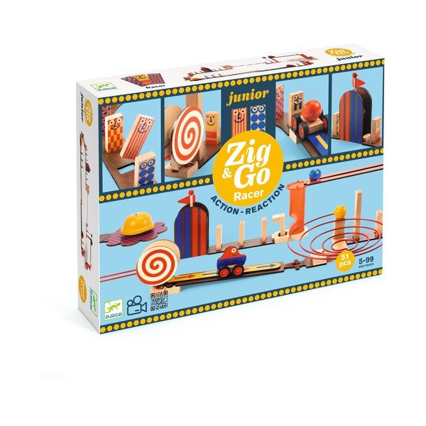 Șină de lemn 51 de bucăți Zig & Go Junior - Djeco