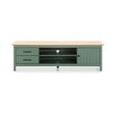 Masă TV verde/în culoare naturală din lemn masiv de pin 158x47 cm Miranda – Marckeric