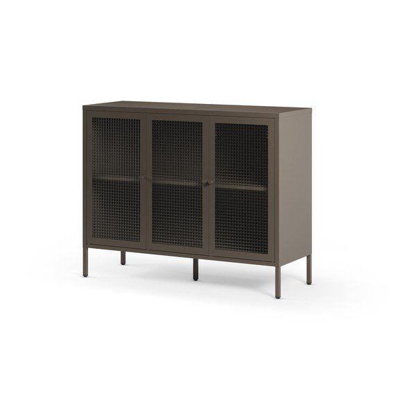 Vitrină gri din metal 121x90x40 cm Layna – Marckeric-image-4