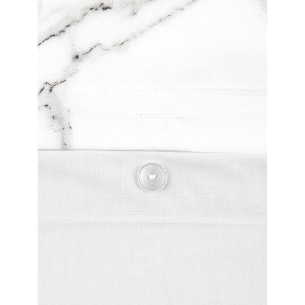 Lenjerie de pat din bumbac percale Westwing Collection Malin, 135 x 200 cm, alb-gri-image-4