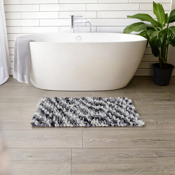 Covoraș de baie albastru prăfuit din material textil 60x90 cm Lerici – Wenko-image-1