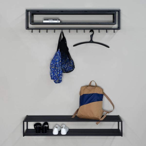 Pantofar negru suspendat din metal 118x20,5x30,5 cm School – Spinder Design-image-1