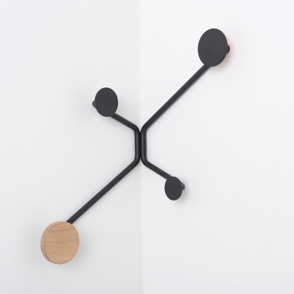 Cuier de perete pe colț Gazzda Hook, negru-image-2