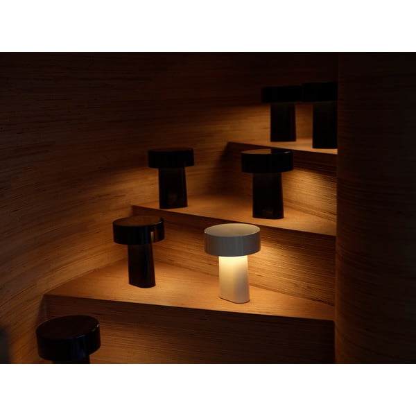 Veioză grej LED din plastic (înălțime 18 cm) Oblong – Zone-image-1