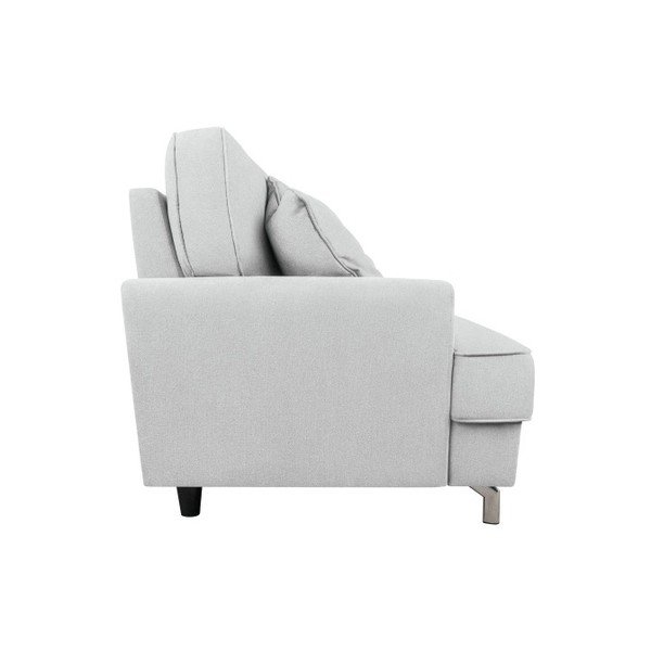 Canapea cu 3 locuri Kooko Home Rumba, gri - alb -image-3