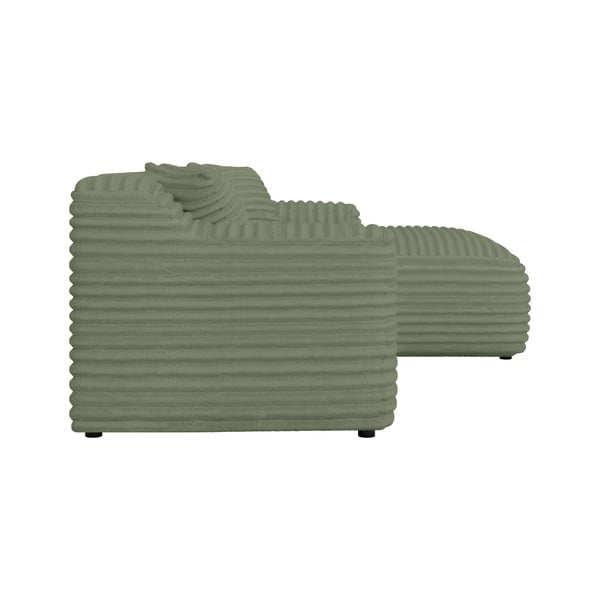 Colțar verde cu tapițerie din catifea reiată  (cu colț pe partea dreaptă, cu șezlong) Martin – Ropez-image-3