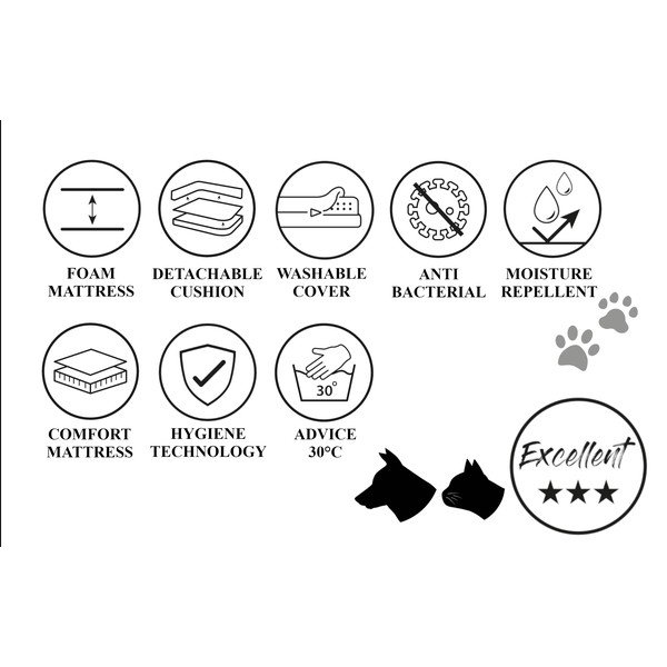 Pat pentru animale de companie maro deschis pentru câini 50x65 cm – Madison-image-4