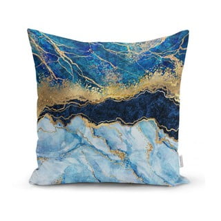 Față de pernă Minimalist Cushion Covers Marble With Blue, 45 x 45 cm
