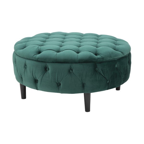 Taburet cu spațiu de depozitare Mauro Ferretti Queen, ø 90 cm, verde-image-4