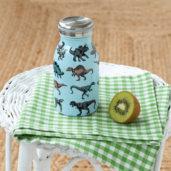 Sticlă pentru copii albastru-deschis din oțel inoxidabil 250 ml Prehistoric Land – Rex London-image-1