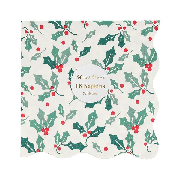 Șervețele 16 buc. din hârtie Holly Pattern – Meri Meri-image-2