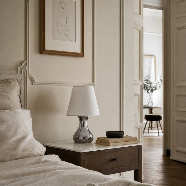 Veioză crem/argintie din metal cu abajur textil (înălțime 36 cm) Nell – Premier Housewares-image-2