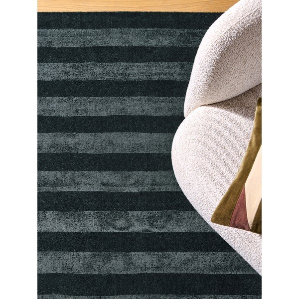 Covor albastru închis țesut manual din fibre reciclate 160x230 cm Connor – MADE-image-3