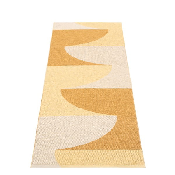 Covor tip traversă pentru interior și exterior galben ocru 70x180 cm Hill Ochre Pale Yellow – Pappelina-image-2