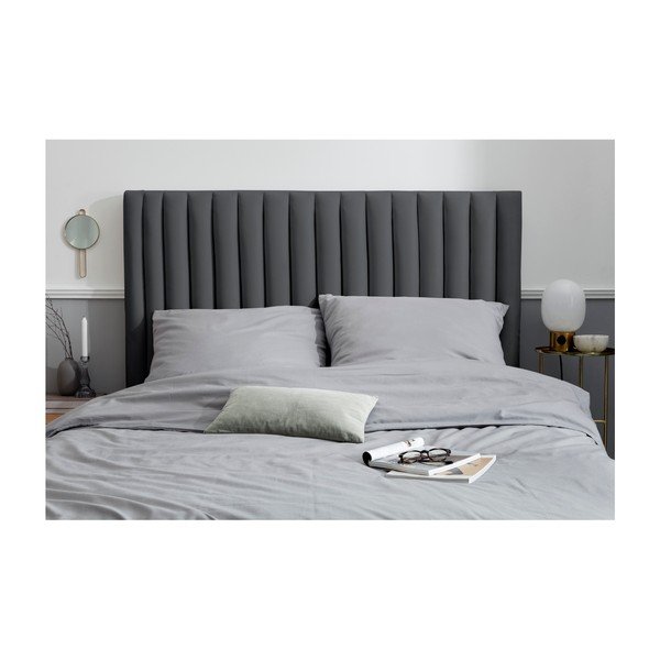 Tăblie de pat gri antracit tapițată 140x120 cm NJ - Cosmopolitan Design-image-3