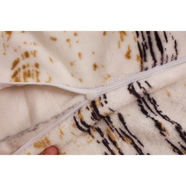 Lenjerie de pat neagră/crem din micropluș pentru pat de o persoană 140x200 cm Enrico – My House-image-3