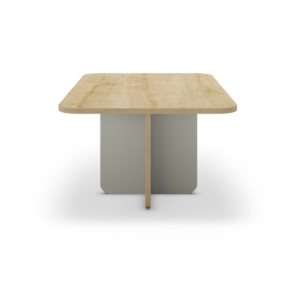 Măsuță de cafea verde-deschis/în culoare naturală cu blat cu aspect de lemn de stejar 56x100 cm Hillary – Marckeric-image-3