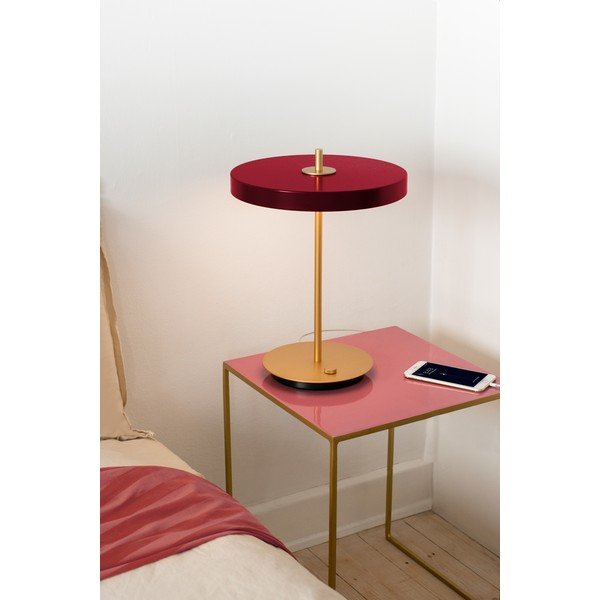 Veioză burgundy LED cu intensitate reglabilă cu abajur din metal (înălțime 41,5 cm) Asteria Table – UMAGE-image-1