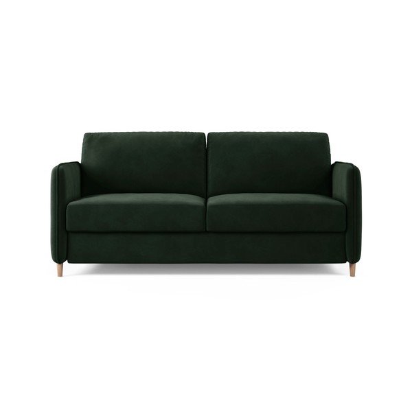 Canapea verde-închis pentru dormitul zilnic cu tapițerie din catifea 184 cm – Micadoni 