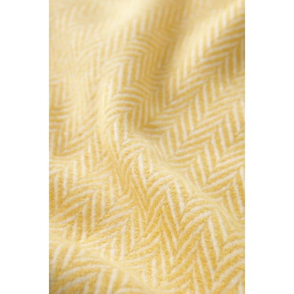 Pled din amestec de bumbac Euromant Skyline, 140 x 180 cm, galben-image-2