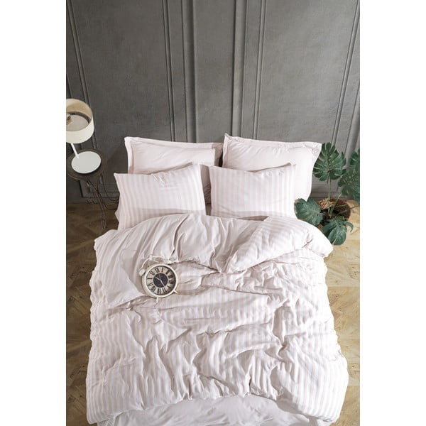 Lenjerie de pat bej pentru pat dublu 200x200 cm Road Potlu – Mijolnir