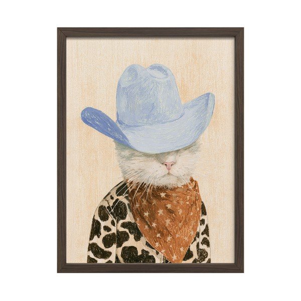 Tablou cu ramă imprimat 30x40 cm Howdy Cat – Styler
