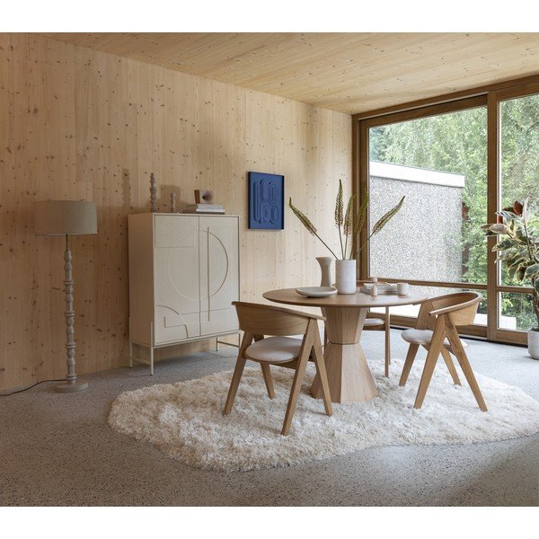 Dulap crem cu aspect de lemn de stejar 100x140x45 cm Faces – Zuiver-image-1