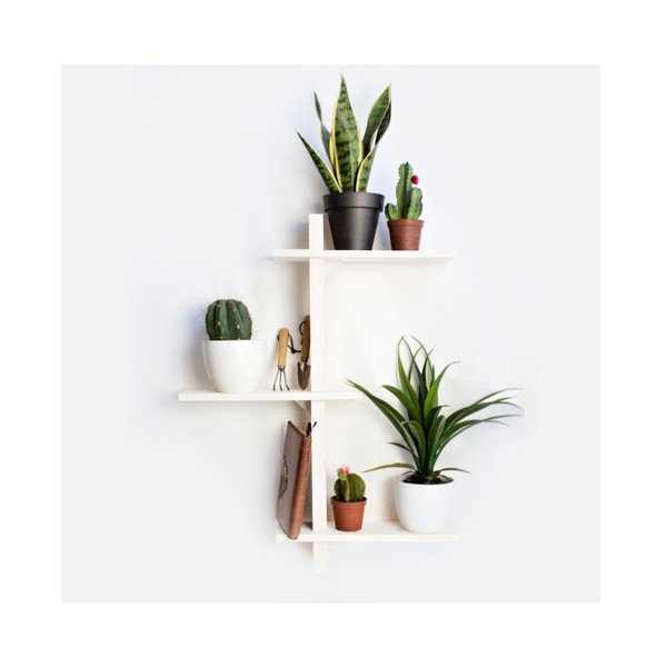 Raft de perete din lemn de brad pentru ghivece Really Nice Things Blanco-image-1