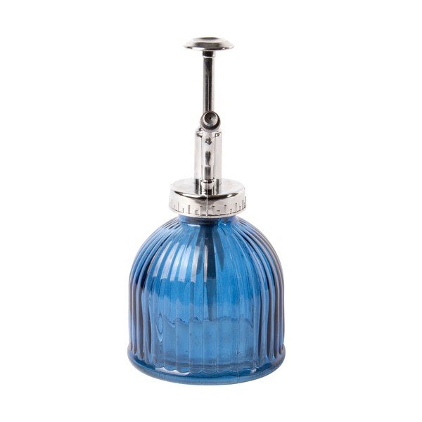 Pulverizator din sticlă pentru flori, Esschert Design Stripes, albastru