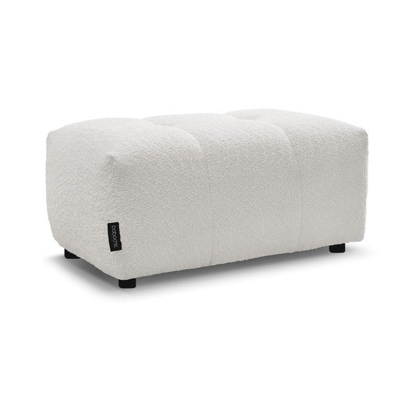 Taburet alb cu tapițerie din țesătură bouclé Roxelane – Bobochic Paris-image-3