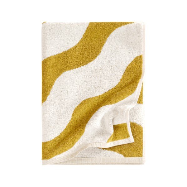 Prosop galben/crem din bumbac 50x70 cm Waves – Jotex