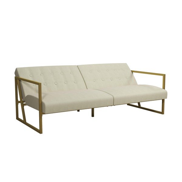 Canapea bej cu tapițerie din catifea 185 cm Lexington – Støraa-image-3