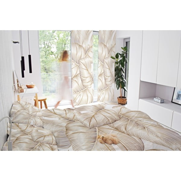 Draperie aurie din bumbac satinat 110x170 cm Golden Leaves – Butter Kings-image-1