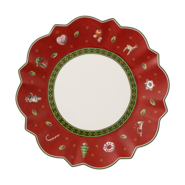 Farfurie din porțelan roșu cu motiv de Crăciun Villeroy & Boch, ø 17 cm
